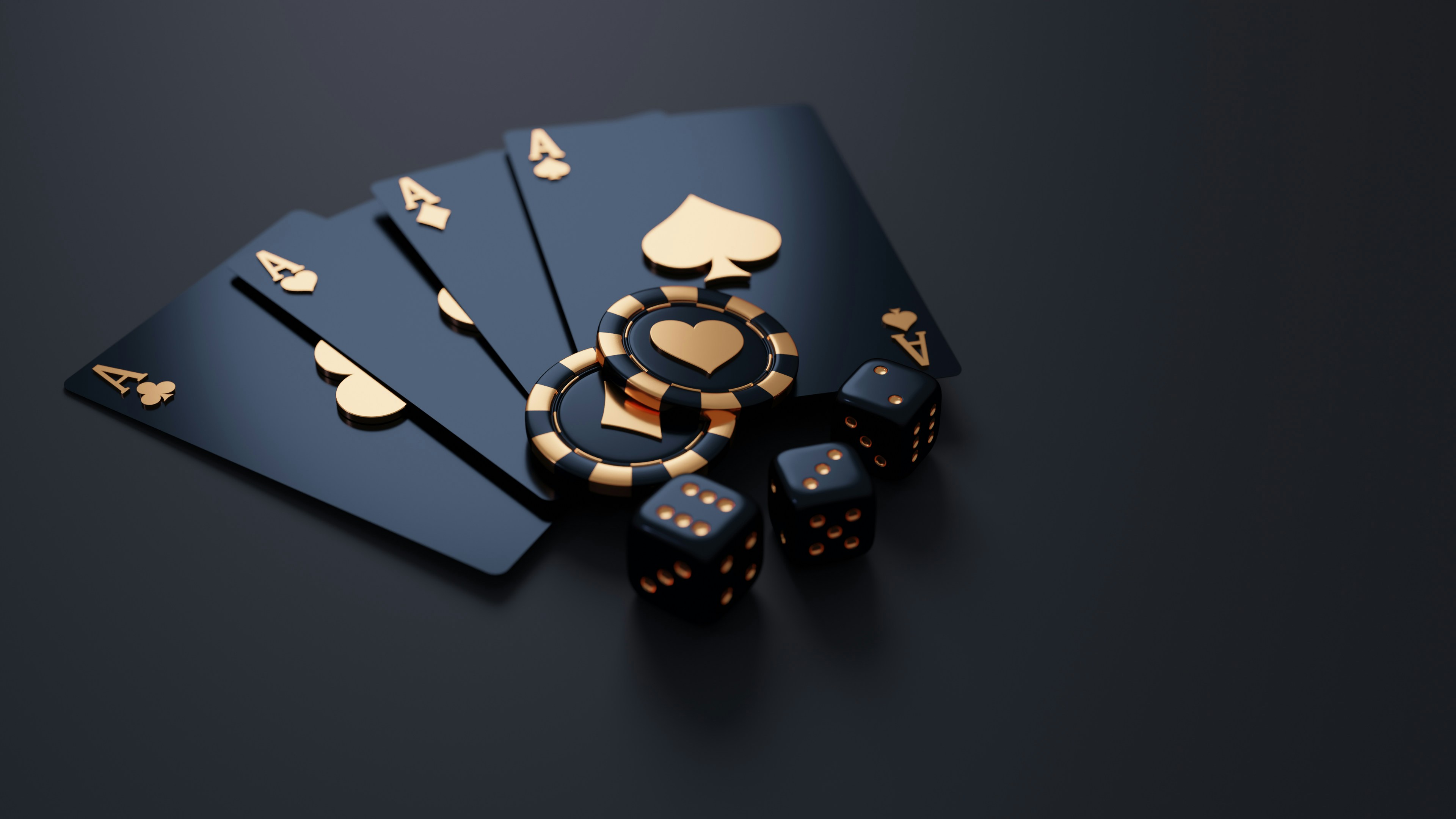Casino card room interior with table games
